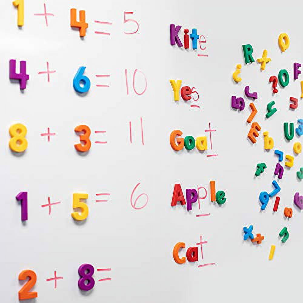 Educational Insights Multicolored Jumbo AlphaMagnets & MathMagnets, 100 Pieces