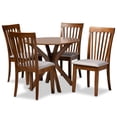 thumbnail image 1 of Baxton Studio Lore Grey and Walnut Brown Finished Wood 5-Piece Dining Set, 1 of 1