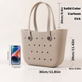 thumbnail image 2 of Seaside Vacation Style Large Capacity Eva Beach Hole Bag, Bag Handbag, Storage Solid Color Lightweight EVA Smooth Mouth Cartoon Beach Bag, 2 of 6