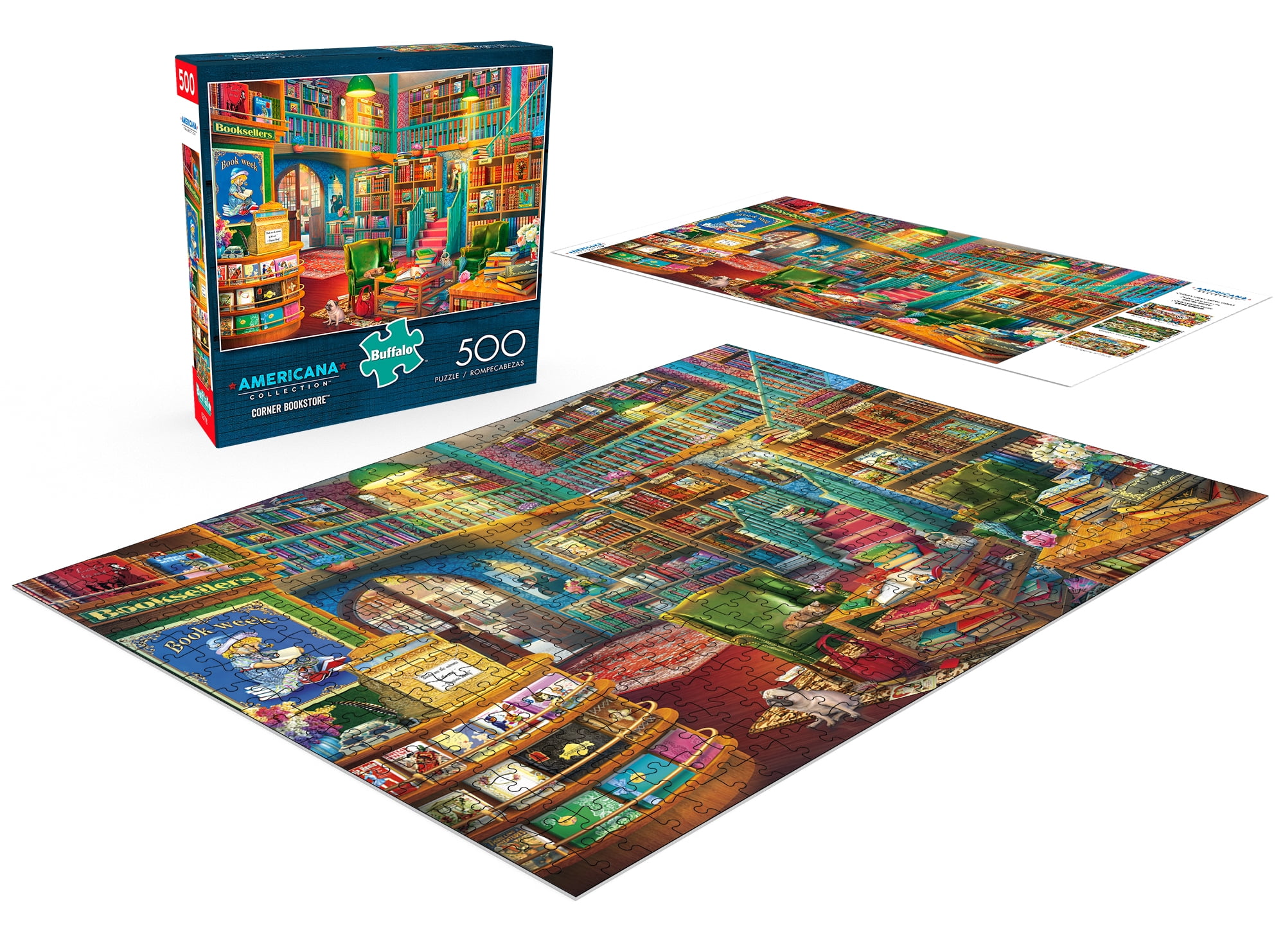 Buffalo Games Americana Collection Corner Bookstore 500 Piece Jigsaw Puzzle