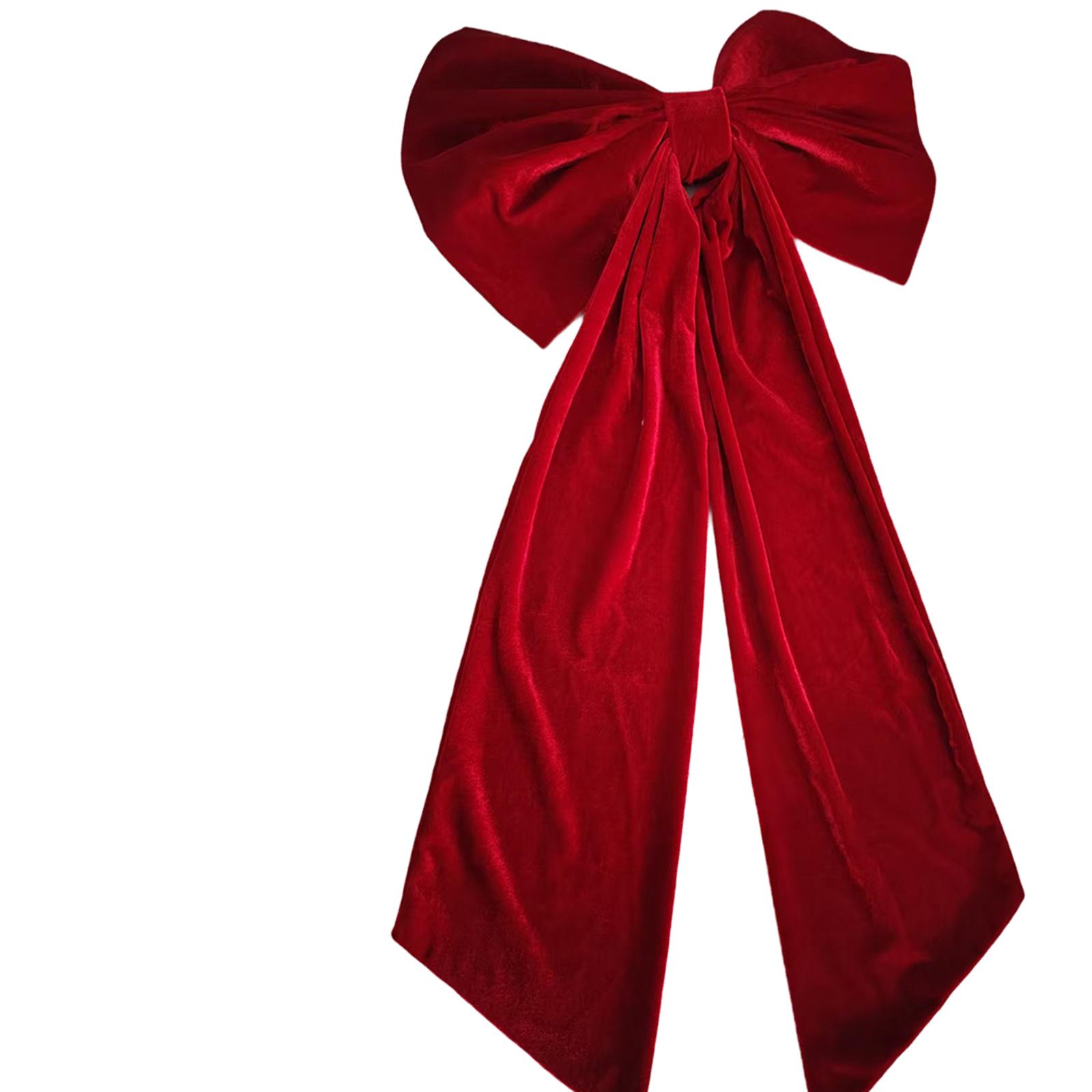Christmas Bow Extra Large Topper Velvet Fabric for Outdoor Porch New Year Home Decoration Crowd