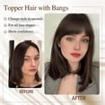 thumbnail image 3 of Hair Pieces for Women with Thinning Hair,Hair Extensions Clip Ins,Hair Toppers for Women Clip in Bangs Real Human Hair Pieces French Bangs Topper for Solve Loosing 12 Inches Toppers(G), 3 of 5