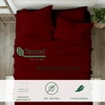 thumbnail image 3 of Tencel Bed Sheets Full Size- 100% Eucalyptus Tencel Lyocell Sheets Sets- All-Season Eucalyptus Sheets- 6 PC Full Sheet Set- Best Cooling Sheets- Supersoft- Moisture Wicking- Sustainable- Burgundy, 3 of 9