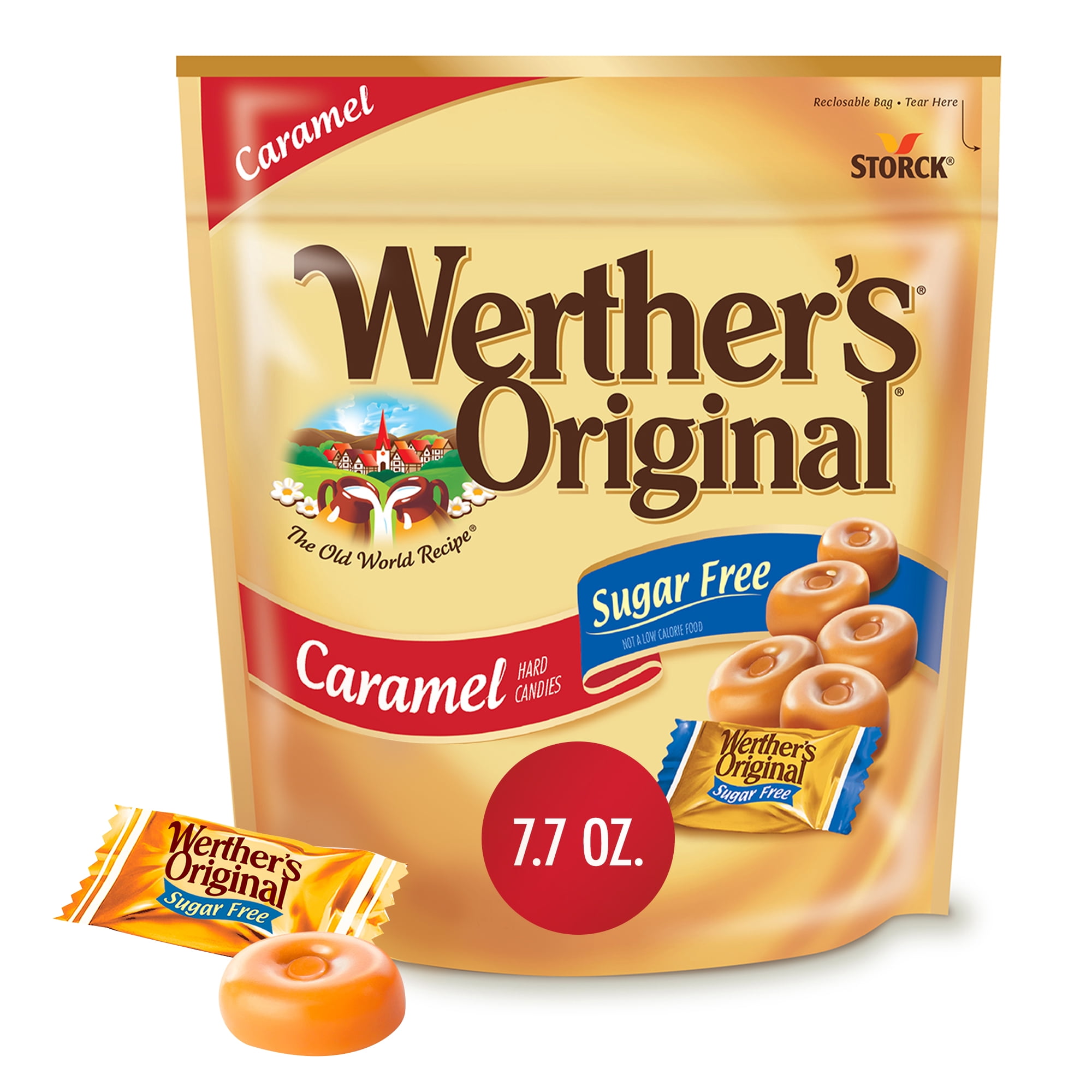 Werther's Original Hard Sugar Free Caramel Candy, 7.7 oz