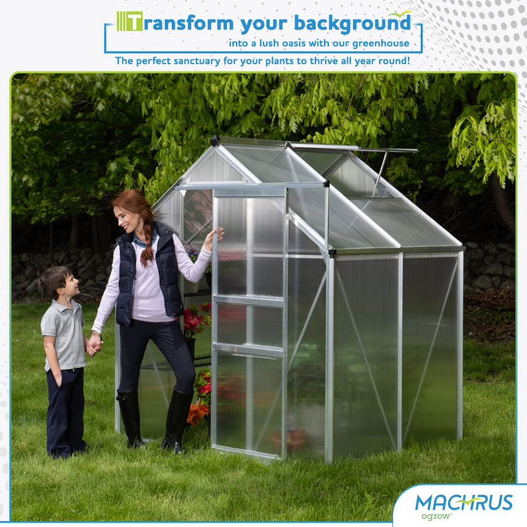 Portable Greenhouses for outdoors | 6 X 8 Greenhouse | Sunroom | Small Green House for plants |Aluminum Patio greenhouse plastic panels |Glass Greenhouse kits |Small greenhouses for outdoors by Ogrow