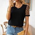 thumbnail image 6 of Zulora Women's Lace Sleeve Blouse Crew Neck Casual Elegant Office Work Top, 6 of 7