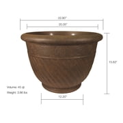 23 Mazzano Garden Planter, Rust – Durable Indoor & Outdoor Flower Pot