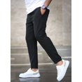 thumbnail image 4 of Men's Stretch High Multi Pockets Durable Pants Men Comfy Lightweight Drawsting Work Hiking Elastic Waist Stretch Comfy Work Dress Pants Black XL, 4 of 5