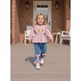 thumbnail image 4 of Miaouyo Toddler Baby Girl Fall Outfits Sunflower Embroidery Long Sleeve Round Neck Tops + Denim Flare Pants 2 Pcs Set, 4 of 9
