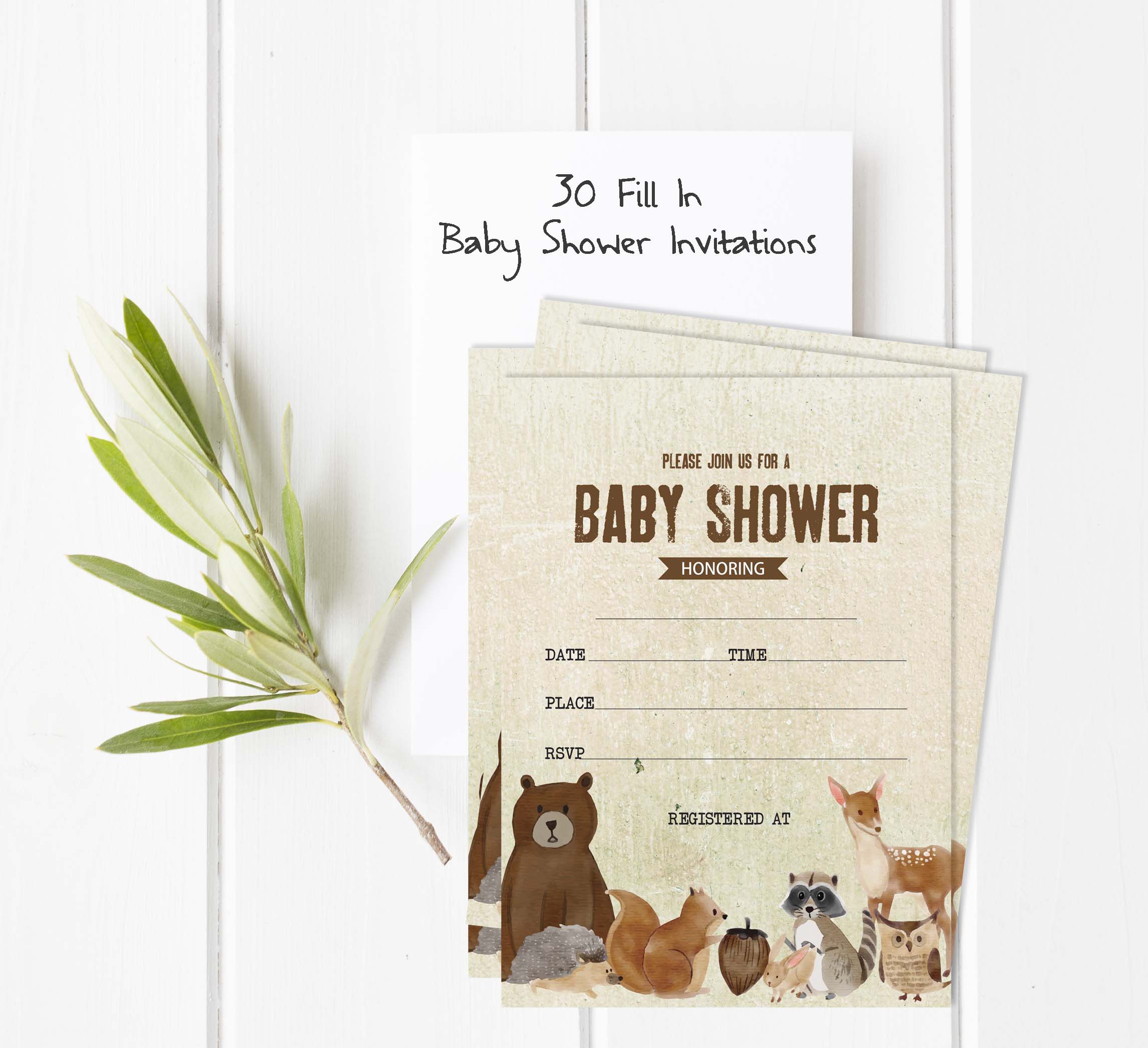 Inkdotpot Set Of 30Jungle Animals Baby Shower Invitations-Diaper Raffle Tickets And Baby Shower Book Request Cards Gender Neutral Invites Its A Boy Its A Girl