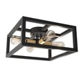 thumbnail image 1 of Artika Princeton Modern Mid-Century Semi-Flush Mount Ceiling Light, Black and Gold, 1 of 6