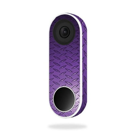 MightySkins NEHEL-Purple Diamond Plate Skin for Nest Hello Video Doorbell - Purple Diamond Plate