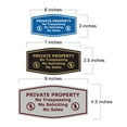 thumbnail image 3 of (3 pack) Fancy Private Property No Trespassing No Soliciting No Sales Sign (Navy Blue / White) - Small, 3 of 6