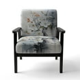thumbnail image 4 of Designart "Beaver Sumi Asian beauty VII" White Apple Blossom Upholstered Accent Chair - Global Arm Chair For Living Room, 4 of 5