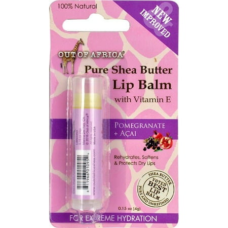Pomegranate Lip Butter - Out Of Africa Pure Shea Butter Lip Balm Pomegranate plus Acai -- 0.15 oz (pack of 4)