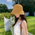 thumbnail image 3 of Harpily Womens Bucket Hat Hollow Crochet Knit Breathable Lightweight Sun Protection Hat for Travel Hiking Outdoor Use, 3 of 3