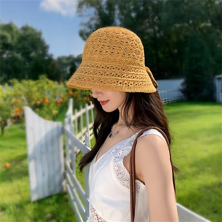 Crochet Hat for Women, Lightweight Packable Bucket Sun Hat  display picture 3