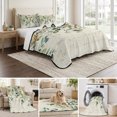 thumbnail image 6 of Queen Quilt Set 90''x96'', White Daisy Lightweight Bedspread Coverlet with 2 Pillow Shams, Spring Floral Eucalyptus Leaves Summer Botanical Breathable All Season Quilt Bedding for Bedroom/Guest Room, 6 of 9