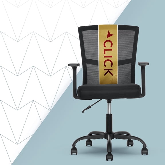 Click365 AeroCore M120 Mesh Mid Back Indoor Residential Ergonomic Office Chairs, Hardware Kit, Black