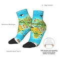 thumbnail image 6 of Naloa World Map With Animals Landmarks Ankle Socks for Women Non Slip Socks No Show Socks Classic Low Cut Casual Socks Casual Socks, 6 of 7