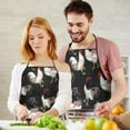 thumbnail image 5 of Black Chicken Rooster Pattern Apron-Garden Aprons for Women with Pockets-Cotton Linen Waterproof Kitchen Cooking Gardening Aprons Adjustable for Kitchen,Cooking,BBQ and Salon 33x27 Inch, 5 of 7