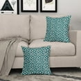 thumbnail image 3 of Teal Cream Dots Pillow Covers 16x16 Set of 2 Boho Design Polka Dot Throw Pillows Modern Trendy Print Outdoor Decorative Pillowcase Square Linen Cushion Cases Decor for Sofa Couch Bed, 3 of 6