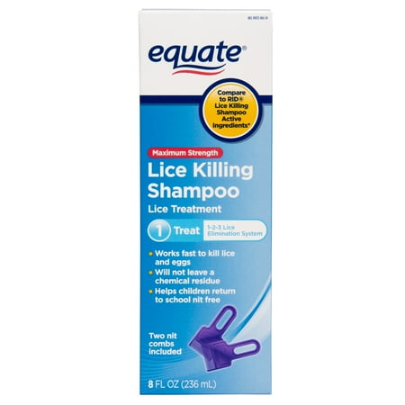 Equate Maximum Strength Lice Killing Shampoo, 8 Fl Oz