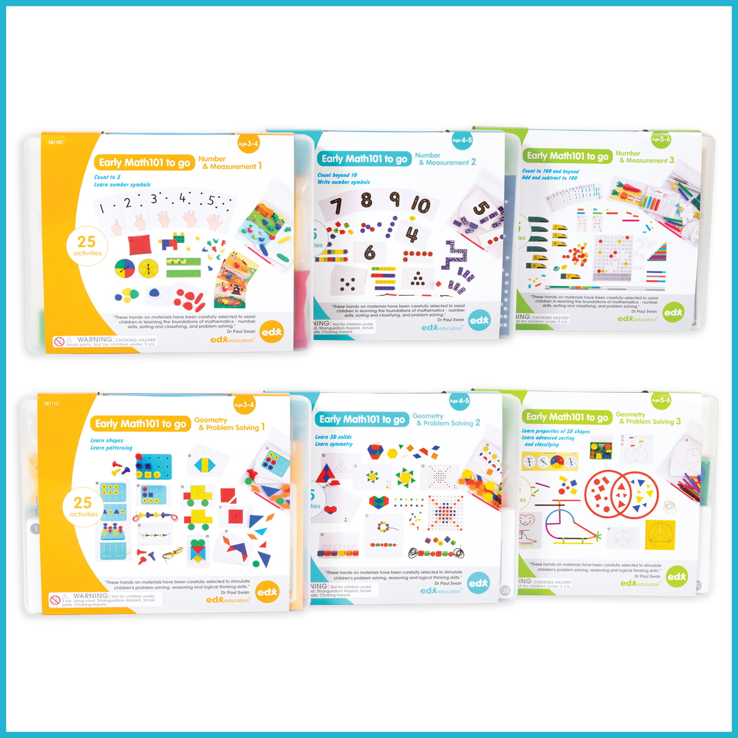 in Home Learning Kit for Kids Ages 3-4 edxeducation Early Math101 to go Geometry & Problem Solving Homeschool Math Resources with 25+ Guided Activities 