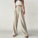 thumbnail image 4 of Pantalones deportivos casuales de punto, pantalones anchos rectos de cintura alta blancos de verano para mujeres europeas y americanas, 4 of 6
