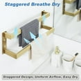 thumbnail image 3 of Double-Layer Towel Bar, Brushed Gold Towel Racks for Bathroom Wall Mounted, Stainless Steel Bathroom Towel Holder, Modern Space Saving Towel Rod, 16", 3 of 16