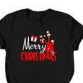 thumbnail image 6 of Abcnature Merry Christmas Tree T-Shirt Women's Cute Christmas Gnomies Graphic Tees Holiday Short Sleeve Tshirt Xmas Buffalo Plaid Red T-Shirt For Men Women T-Shirt Black,F L, 6 of 7