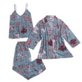 thumbnail image 1 of Fgnfyis Ensemble de Détente pour Femmes 3 Pcs à Manches Longues avec Shorts et Bretelles Pyjama Ensembles de Pyjama pour Femmes Bleu m, 1 of 9