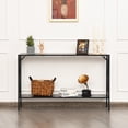 thumbnail image 3 of Patiojoy Table d'Entrée Console Table 2 Niveaux Présentoir Étagère de Rangement Brun, 3 of 7