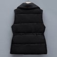 thumbnail image 3 of Women Casual Solid Coat Hooded Vest Zipper Pocket Loose Sleeveless Jacket Coat Women Coat Hood for Snow for Women P Coat Womens Girls Thickened down Jacket Womens Small Jacket Hot down Womens Vest N, 3 of 3