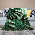 thumbnail image 2 of JEUXUS Green Plants Exquisite Gifts Flannel Blanket White, 2 of 6