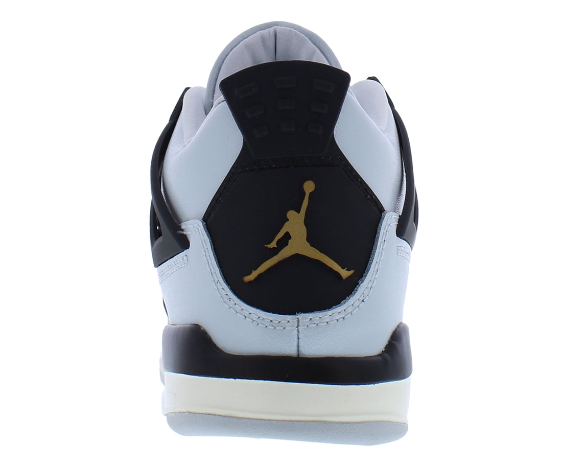 Nike Jordan 4 Retro Leather PS Boys Shoes Size 11, Color: Pure Platinum/Metallic Gold