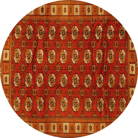 Ahgly Company Indoor Round Persian Yellow Traditional Area Rugs, 7' Round