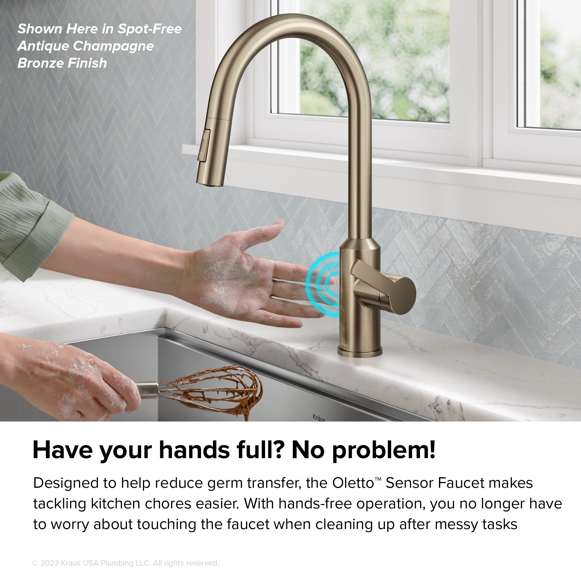 KRAUS Oletto Touchless Sensor Pull-Down Single Handle Kitchen Faucet in Spot-Free Stainless Steel