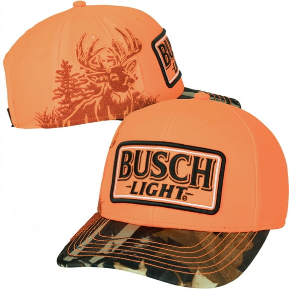 Busch Light Blaze Orange Buck Hunter Camo Brim Adjustable Hat