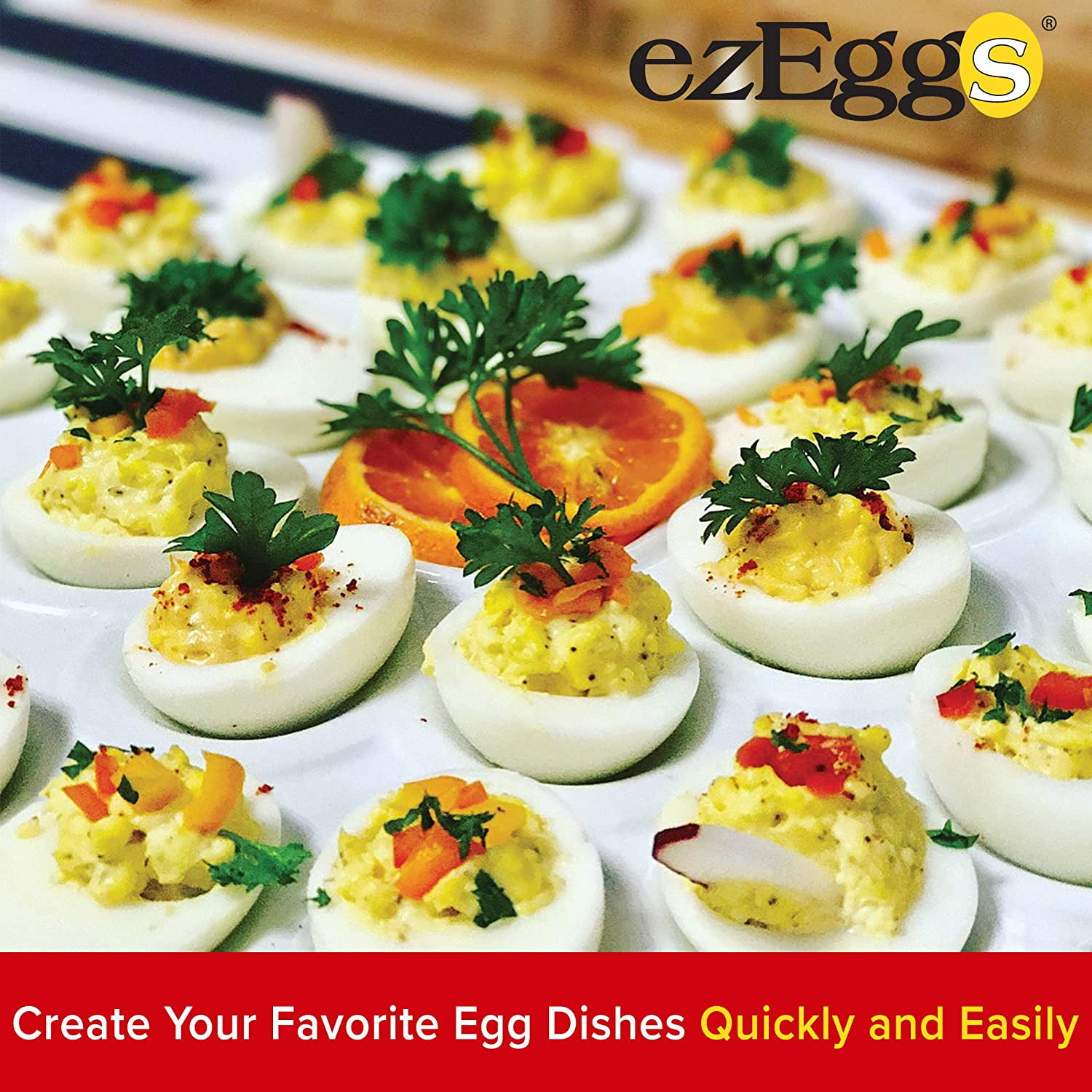  EZ EGGS Hard Boiled Egg Peeler, 3 Egg Capacity