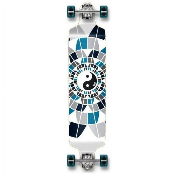 YOCAHER Longboard Planche à Roulettes Professionnelle à Vitesse Abaissée Complète (YingYang)
