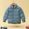 thumbnail image 2 of Toddler Boys Girls Button Down Coats Jackets, SILVERCELL Kids Winter Fake-Two-Piece Puffer Coat Snow Clothes Outwear 12M-7T, 2 of 4