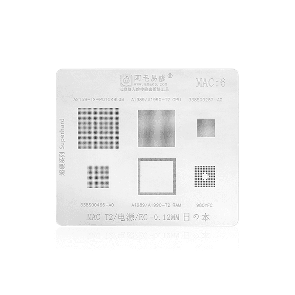 Replacement Power Logic Stencil Compatible For MacBook (A1989 / A1990 / A2159-T2) (MAC 6)