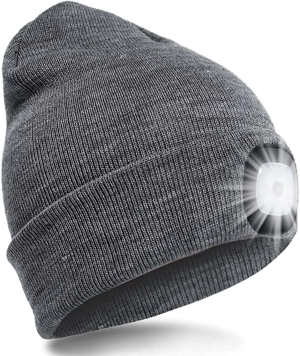 LED Beanie Torch Hat with Light Men 