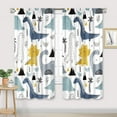 thumbnail image 2 of Dinosaur Curtains 42Wx63L Inch Rod Pocket Kids Cartoon Dino Baby Boys Bedroom Decor Nursery Children Cute Navy Blue Safari Animal Art Printed Living Room Playroom Window Drapes Fabric 2 Panel, 2 of 6