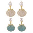 thumbnail image 3 of EeaseMX 2 pares de pendientes retro para mujer, elegantes pendientes tipo botón, artículos de decoración para las orejas con estilo., 3 of 7
