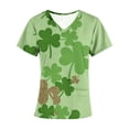 thumbnail image 3 of LSLJS St. Patrick's Day Hauts de Blouse pour Femmes Manches Courtes Uniformes de Travail Infirmière Blouse Décontractée avec Poches, Grandes Blouses pour Femmes, 3 of 3