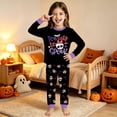 thumbnail image 2 of WhouRiu Girls Halloween Graphic Pajamas Long Sleeve Crew Neck T Shirts And Pants Pajama Set 2 Piece Kids Autumn Winter Cozy Cute Sleepwear,2-3 Years, 2 of 6