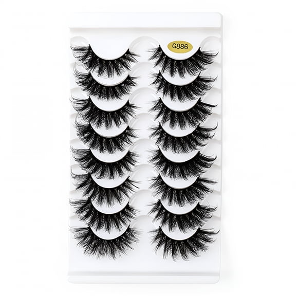 RAGUPEL False Eyelashes 8D Lashes Cat-Eye Wispy Lashes 8 Pairs Pack Dramatic Long Thick Volume Eye Lashes Multipacks Eyelashes That Look Like Extensions 20mm Lashes Clusters Extensions