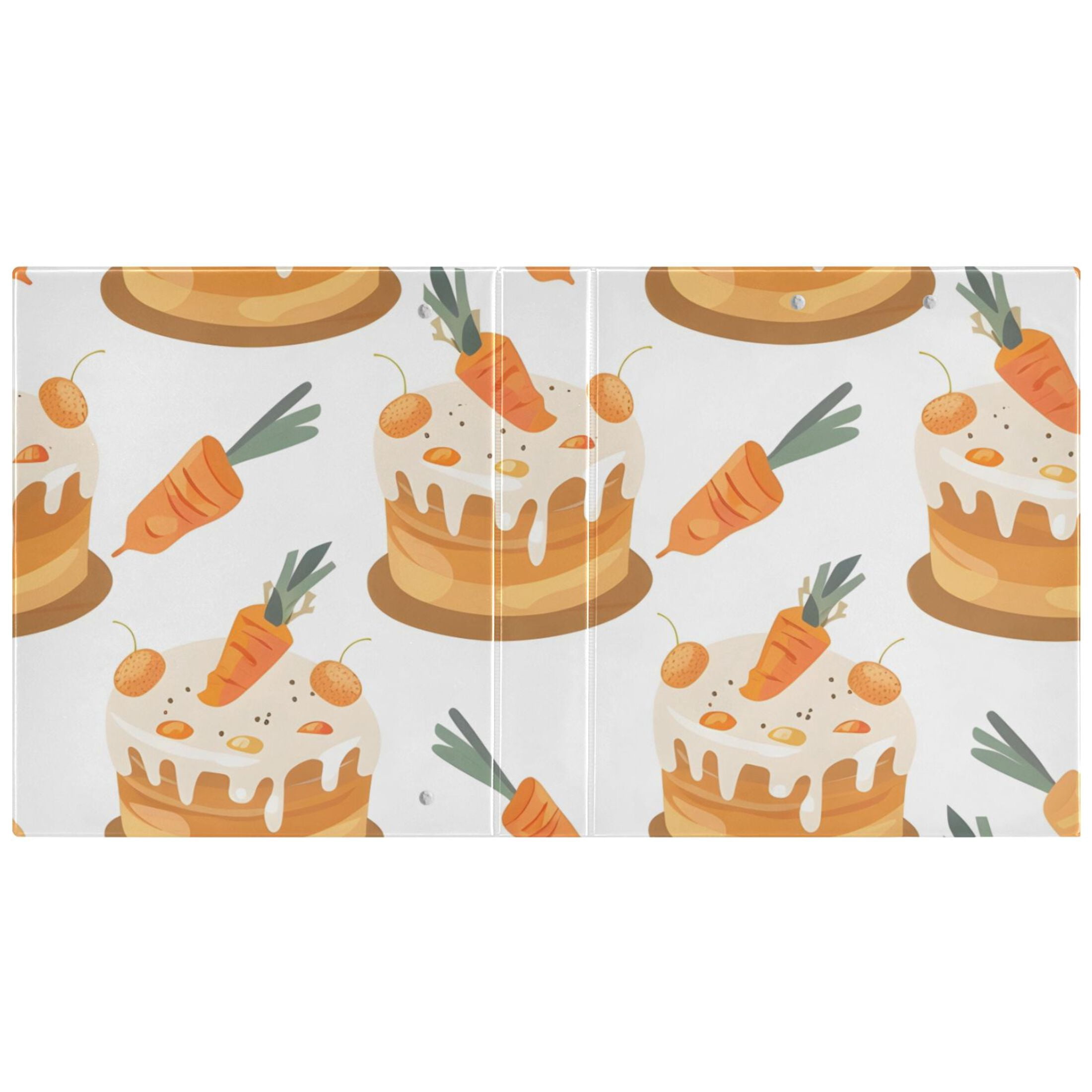 Carrots Cakes 3 Ring Binders 1.5 inch Hardcover File Folders with Interior Pockets A4 Size Organizer for School Office Hospital